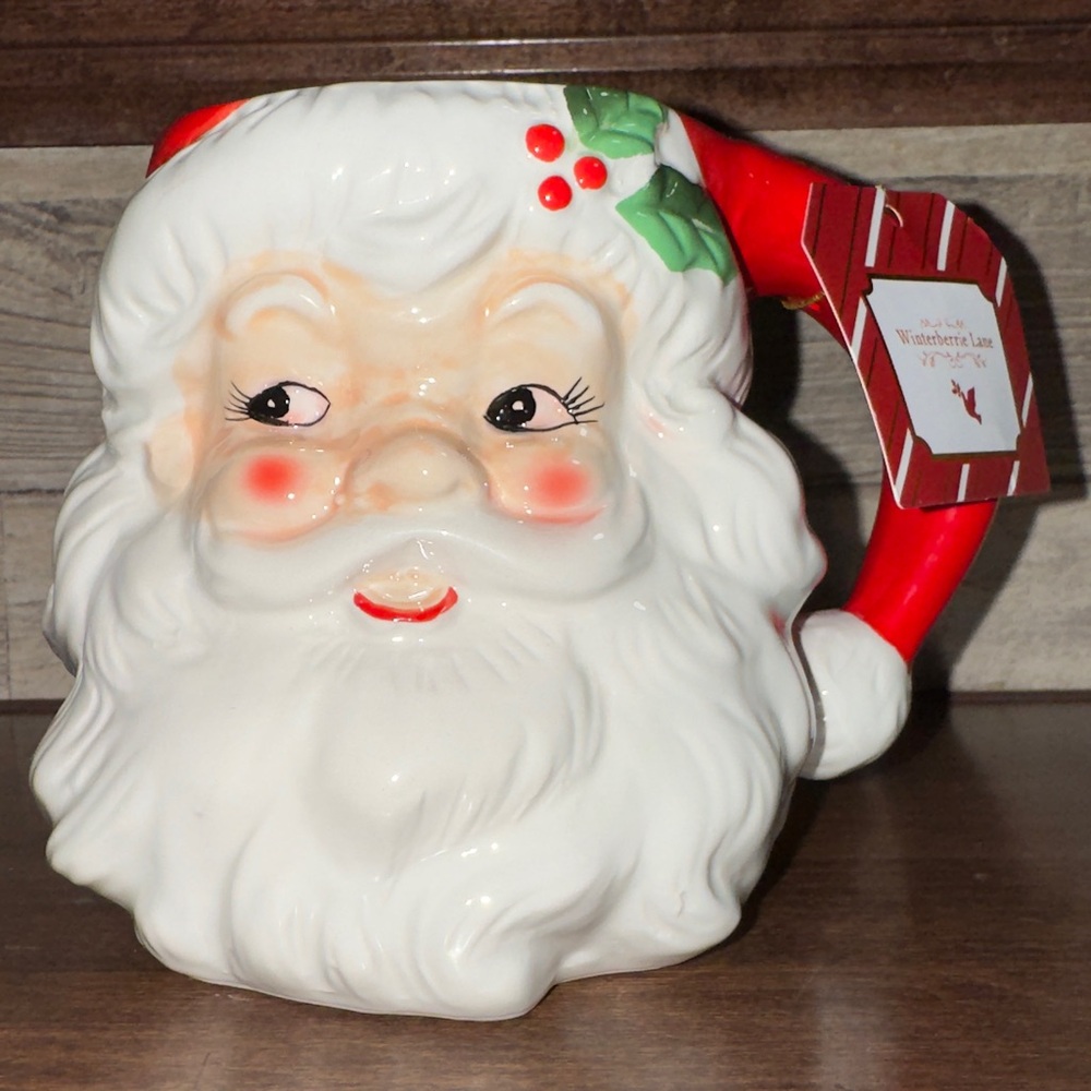 Super Cute 🥰 Christmas 🎄 Vintage Style Santa Claus 🎅 3D Ceramic Mug - New